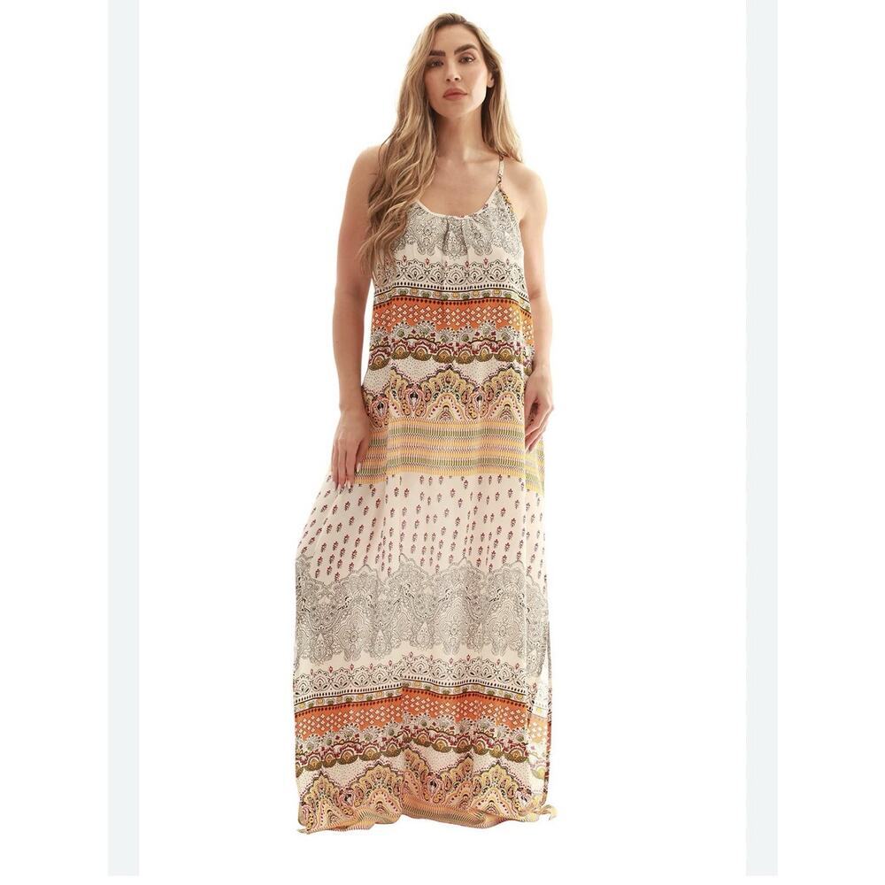 Riviera Sun Women's Maxi Dress Spaghetti Strap Sundress Summer Boho Beach NWT 2X